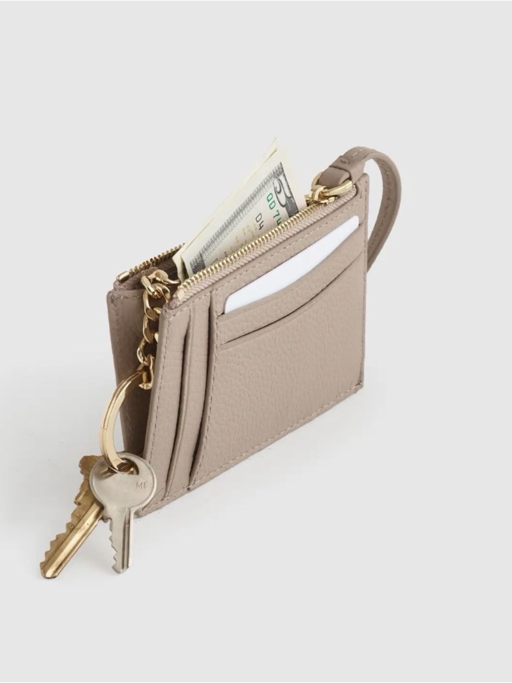 Quince Italian Leather Wristlet / Cardholder / Wallet in Taupe